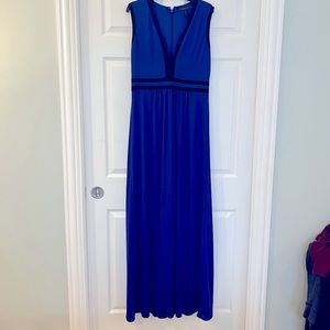BCBG MaxAzria Royal Blue Deep-V Gown -Size L